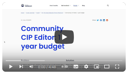 video titled community CIP editing 1 year budget