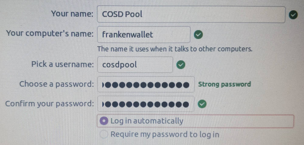 choose username password and login method