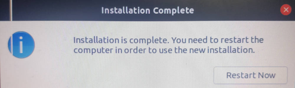 ubuntu installation process finished