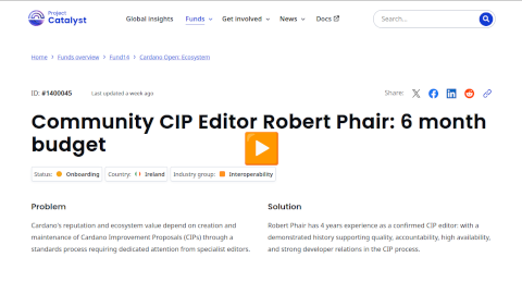 video titled CIP Editing 6-month report for Catalyst Fund 14